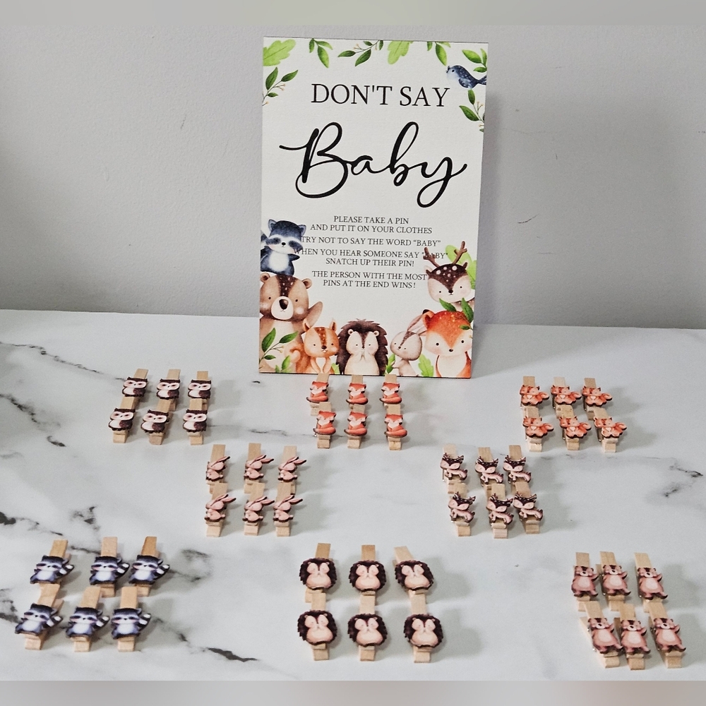 "Don't Say Baby" Woodland Theme Baby Shower Game - Picture 16 of 16